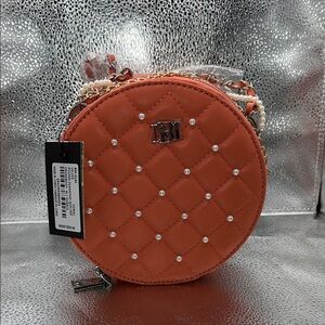 (NEW) BADGLEY MISCHKA Elegant Coral Quilted Women's Bag
